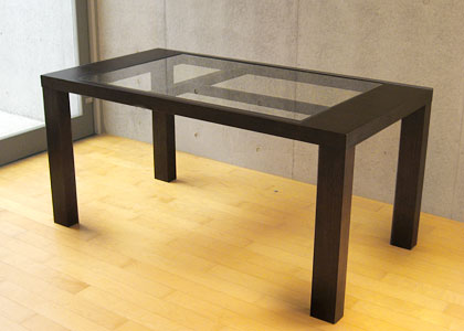 グラス・ダイニングテーブル 1500×800